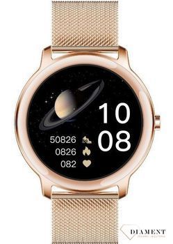Smartwatch Rubicon na bransolecie Super Slim 9 mm różowe złoto RNBE66v.jpg